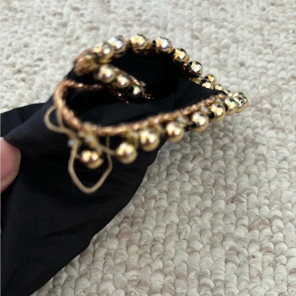 Black Anarkali with Floral Chunni and Pajami - Picture 11 of 16